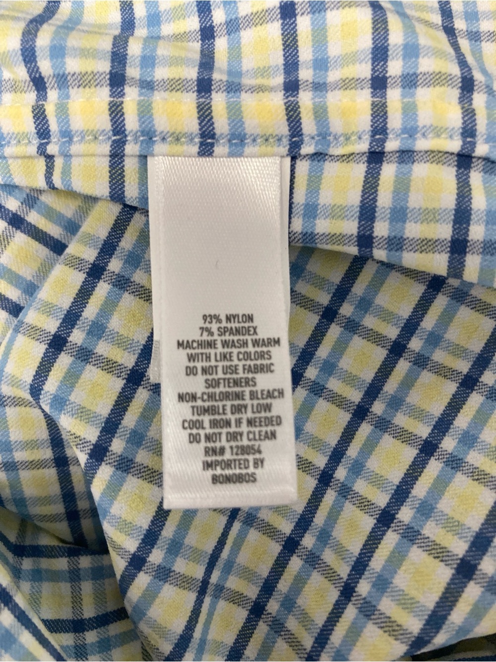 Bonobos Shirt Mens M Blue Yellow Check Button Up Performance Preppy Slim Fit - Picture 13 of 16